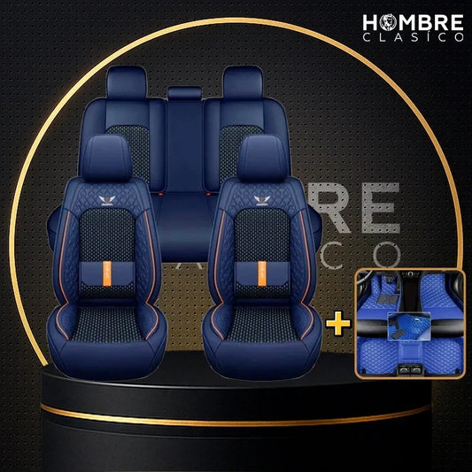 Housse de siège auto Veron universelle en cuir véritable + CADEAU : Tapis complet